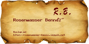 Rosenwasser Bennó névjegykártya